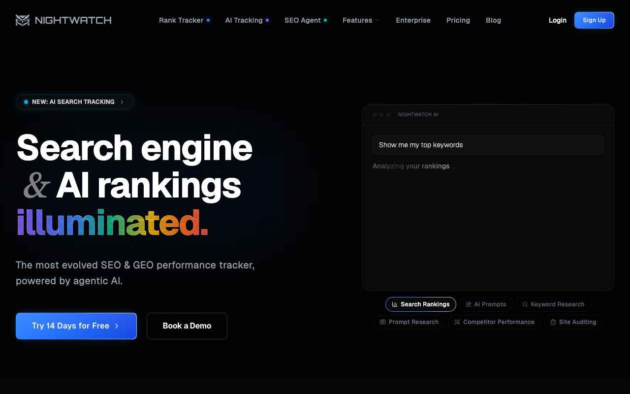 nightwatch.io homepage