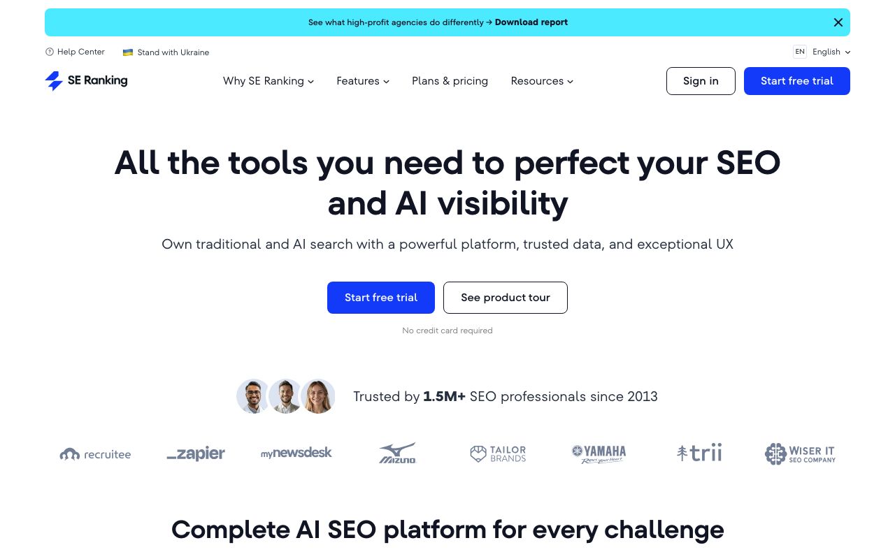 seranking.com homepage