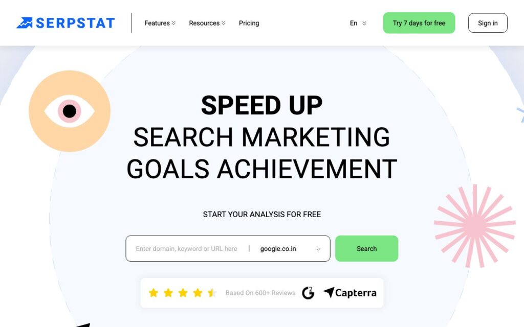 serpstat.com homepage