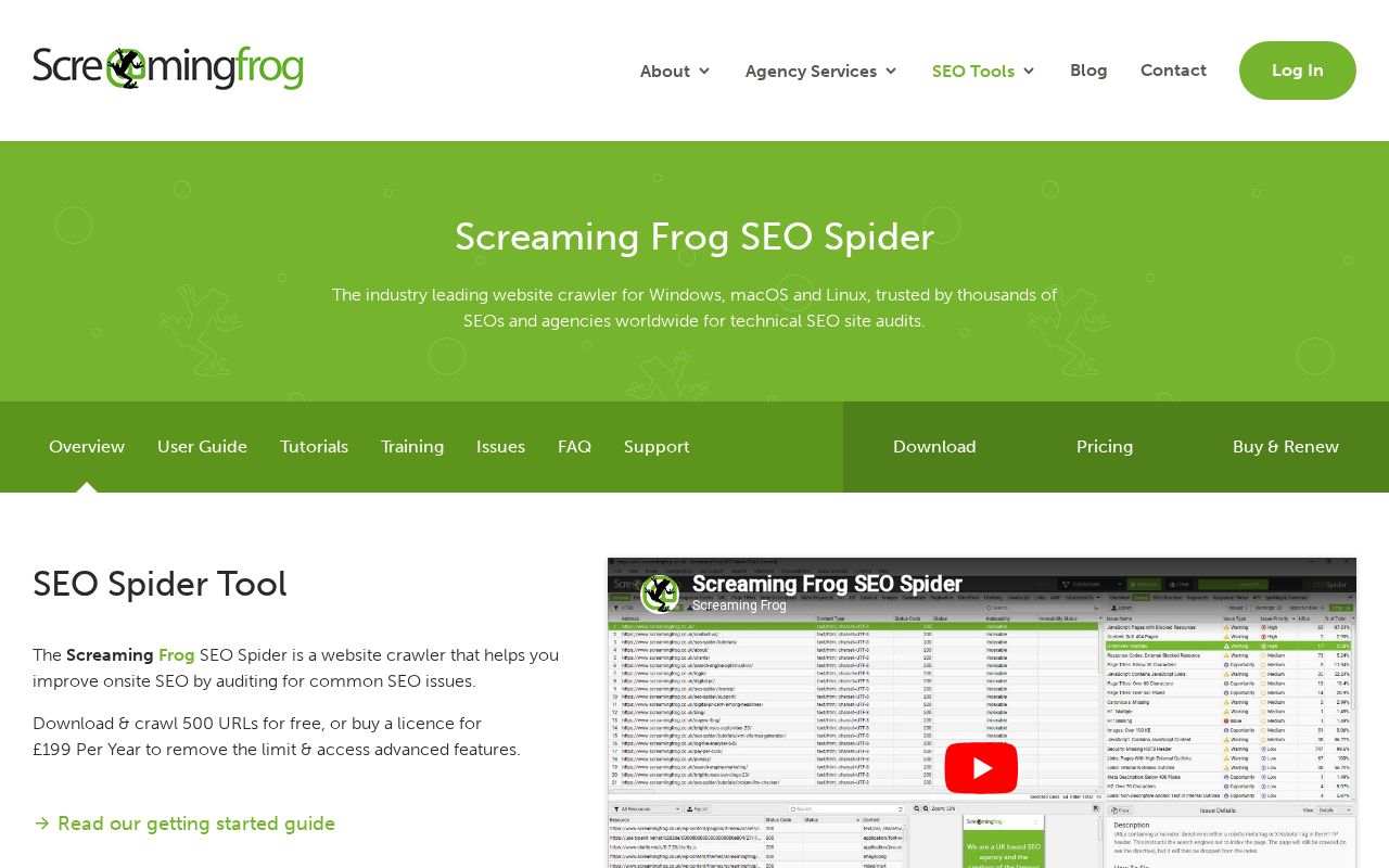 screamingfrog.co.uk seo spider page