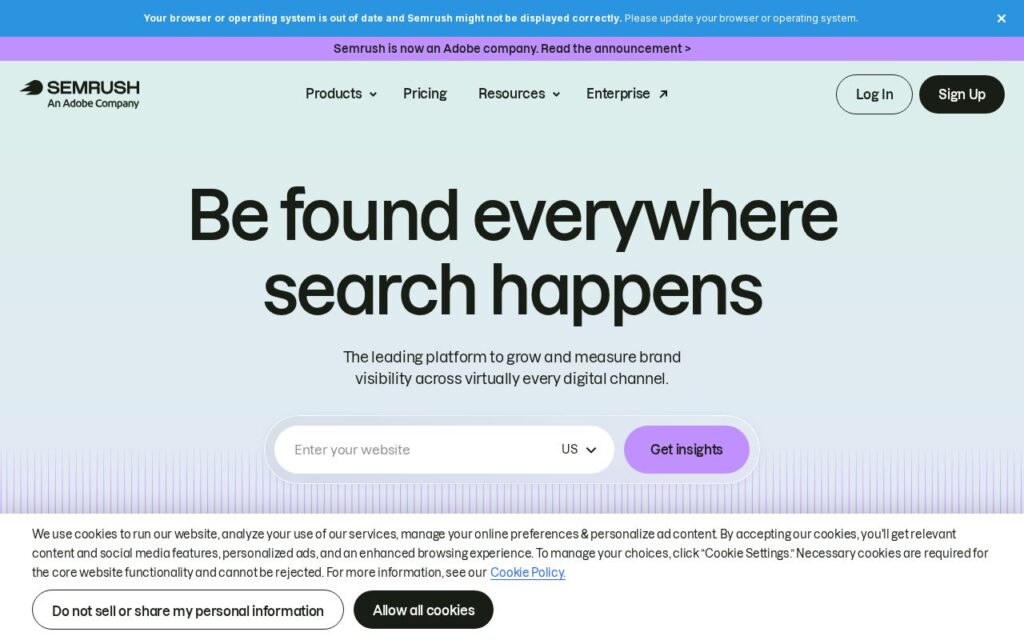 semrush.com homepage